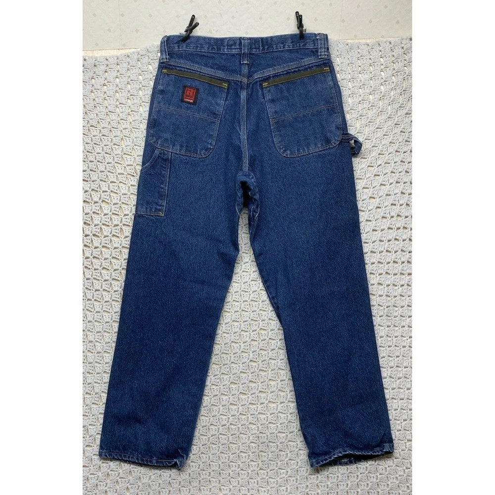 Wrangler Riggs Durashield Jeans Mens Carpenter 32x32 Fits 31x31 Blue Denim Work